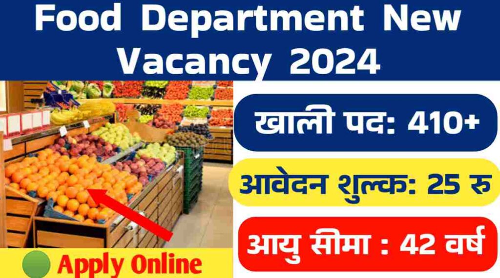 Food Department Vacancy 2024: उत्तर प्रदेश खाद्य सुरक्षा विभाग में 417 पदों पर निकली भर्तीयां, जल्द ही करे अपना आवेदन