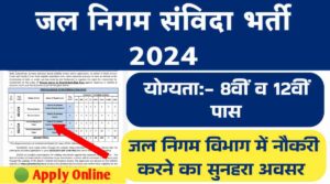 जल निगम संविदा भर्ती 2024: खुशखबरी, बिना परीक्षा 8वीं और 10वीं पास के लिए यूपी जल निगम विभाग में नौकरी करने का सुनहरा अवसर