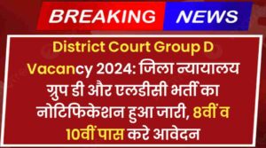 District Court Group D Vacancy 2024: जिला न्यायालय ग्रुप डी और एलडीसी भर्ती का नोटिफिकेशन हुआ जारी, 8वीं पास करे आवेदन