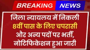 District Court Peon Bharti: जिला न्यायलय में निकली 8वीं पास के लिए चपरासी और अन्य पदों पर भर्ती, नोटिफिकेशन हुआ जारी