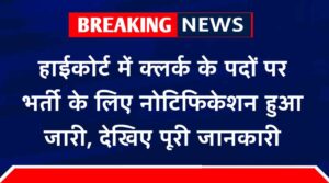 High Court Clerk Bharti 2024: हाईकोर्ट में क्लर्क के पदों पर भर्ती के लिए नोटिफिकेशन हुआ जारी, देखिए पूरी जानकारी