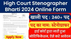 High Court Stenographer Bharti 2024 Online Form: स्टेनोग्राफर के कुल खाली पड़े 240+ पदो पर जारी हुआ नोटिफिकेशन, ऐसे करे आवेदन