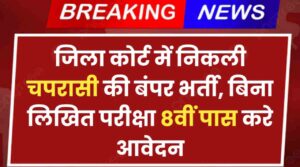 District Court Peon Vacancy 2024: जिला कोर्ट में निकली चपरासी की बंपर भर्ती, बिना लिखित परीक्षा 8वीं पास करे आवेदन