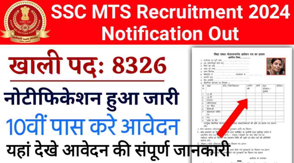 SSC MTS Recruitment 2024 Notification Out: SSC MTS व Havaldar के 8326 पदो पर नोटिफिकेशन हुआ जारी, Direct Link 10वीं पास करे आवेदन