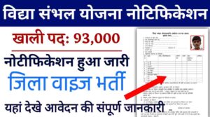 Vidya Sambhal Yojana Vacancy 2024: विद्या संभल योजना द्वारा कुल 93,000 पदो पर भर्ती का नोटिफिकेशन जारी, जानिए क्या है योग्यता