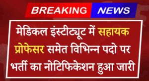 Health Department Assistant Professor Vacancy 2024: मेडिकल इंस्टीट्यूट में सहायक प्रोफेसर समेत विभिन्न पदो पर भर्ती