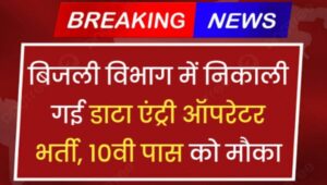 Bijli Vibhag Data Entry Operator Vacancy 2024: बिजली विभाग में निकाली गई डाटा एंट्री ऑपरेटर भर्ती, 10वी पास को मौका