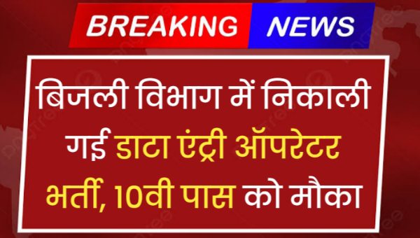 Bijli Vibhag Data Entry Operator Vacancy 2024: बिजली विभाग में निकाली गई डाटा एंट्री ऑपरेटर भर्ती, 10वी पास को मौका