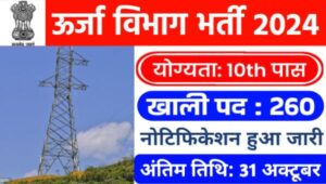 Energy Department Supervisor Vacancy: ऊर्जा विभाग में सुपरवाइजर के 260 पदों पर निकली भर्तीयां, 10वीं पास करें आवेदन 