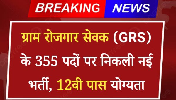 Gram Rozgar Sevak New Vacancy 2024: ग्राम रोजगार सेवक के 355 पदों पर निकली बंपर भर्तीयां, 12वी पास योग्यता