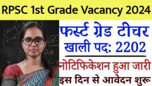 RPSC 1st Grade Vacancy 2024: Subject Wise Post 2202 School Lecturer, Apply Online