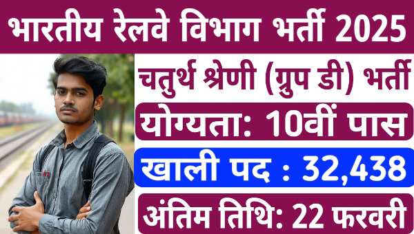 RRB Group D Vacancy 2025: भारतीय रेलवे ग्रुप डी के 32,438 पदों पर भर्तियां, 10वीं पास योग्यता