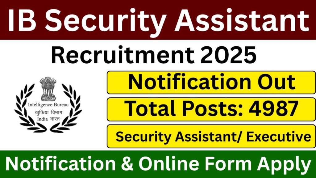 IB Security Assistant Recruitment 2025