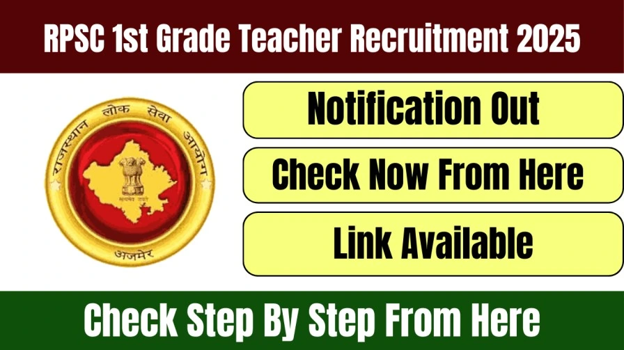 RPSC 1st Grade Teacher (Agriculture) Recruitment 2025: