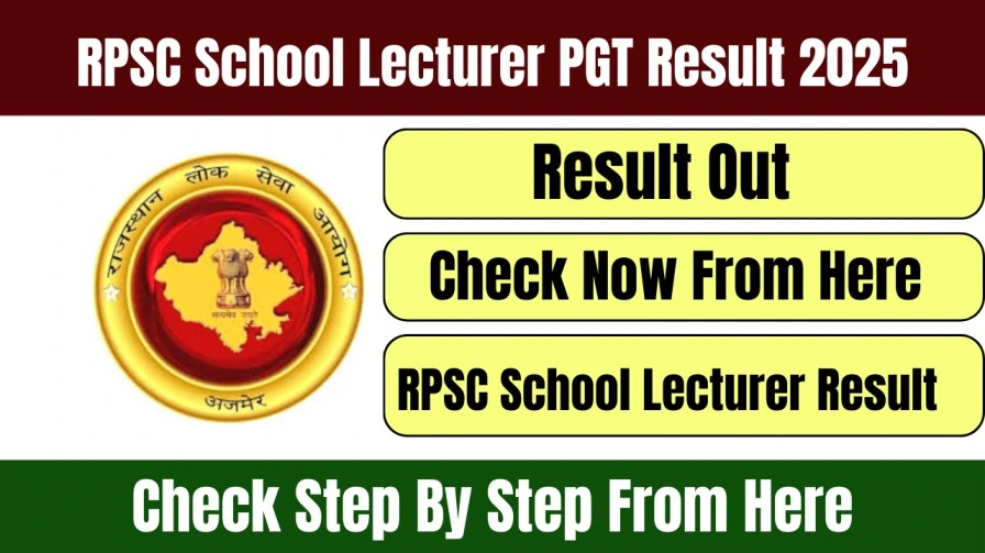 RPSC School Lecturer PGT Result 2025