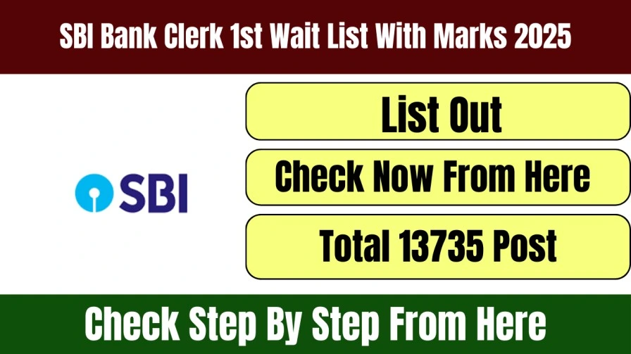 SBI Bank Clerk 1st Wait List With Marks 2025