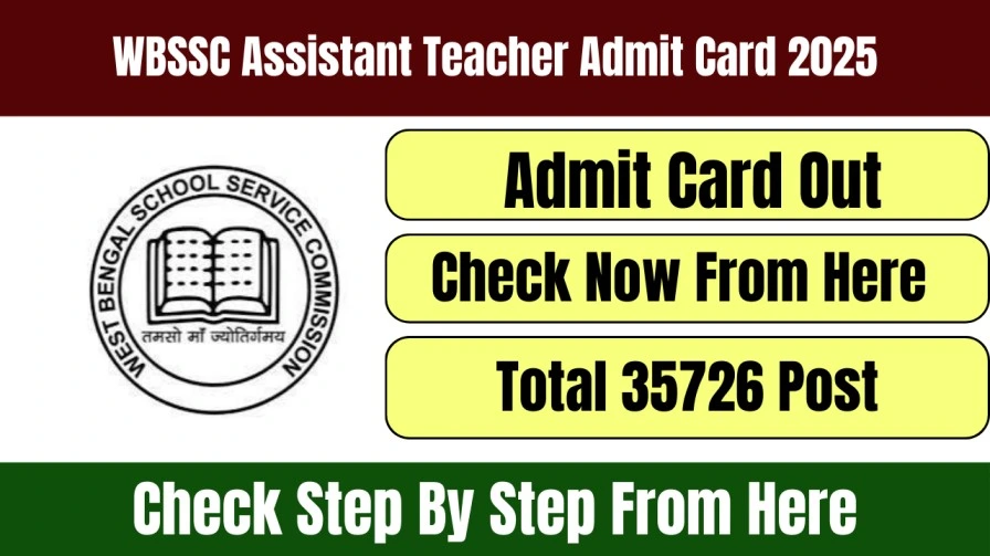 WBSSC Assistant Teacher Admit Card 2025